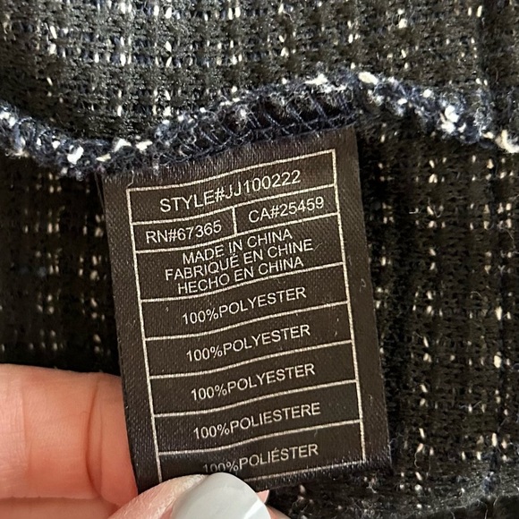 Jack by BB Dakota Womens Ready to Ruffle Knit Coat SZ Large in Deep Navy - Picture 8 of 10